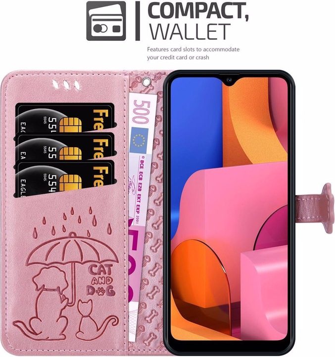 Actual product image Cadorabo Book Dogs & Cats Cover (Samsung Galaxy A20s)