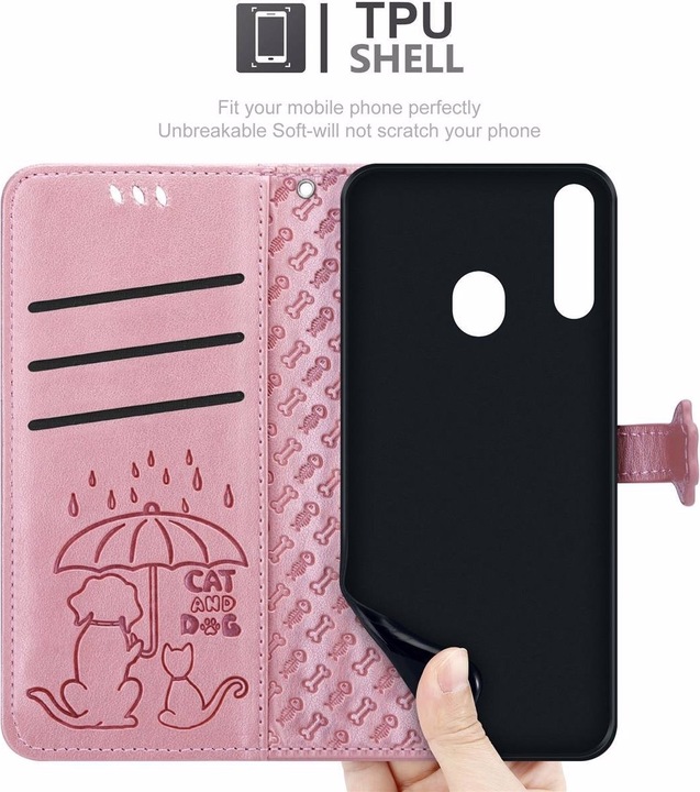 Actual product image Cadorabo Book Dogs & Cats Cover (Samsung Galaxy A20s)