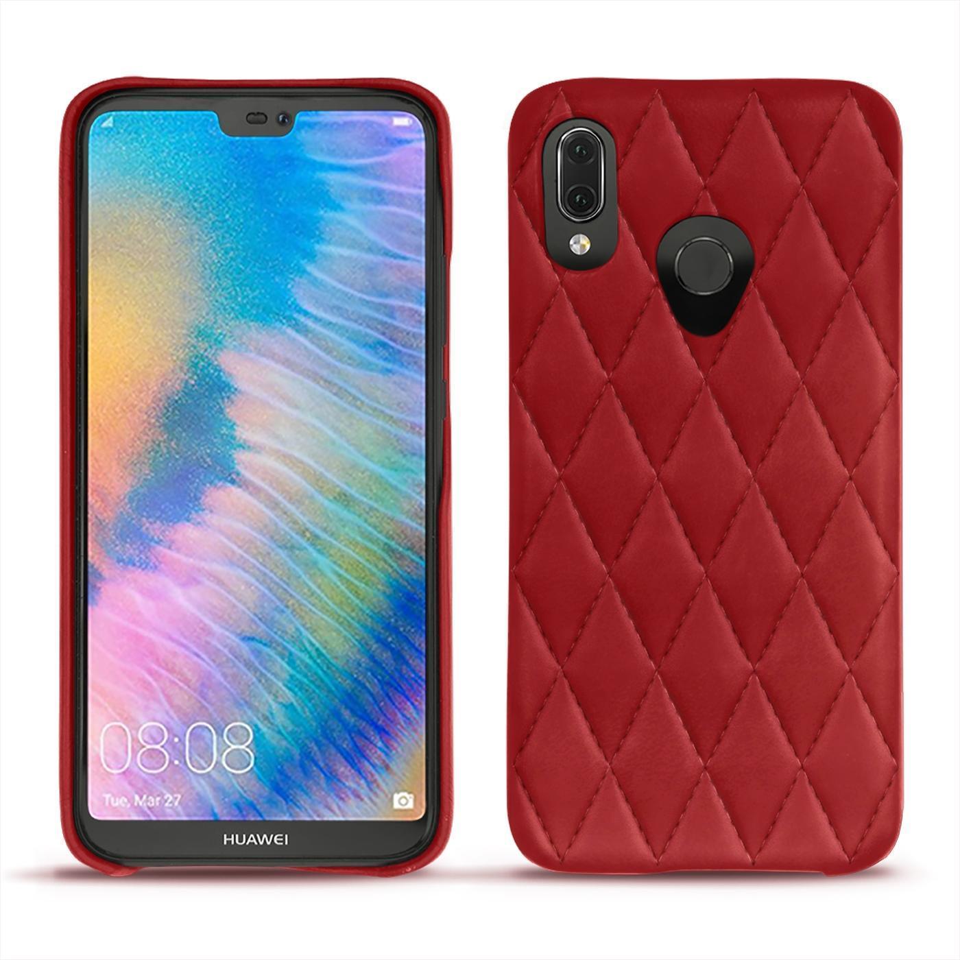 Noreve Lederschutzhülle (Huawei P20 Lite), Smartphone Hülle, Rot