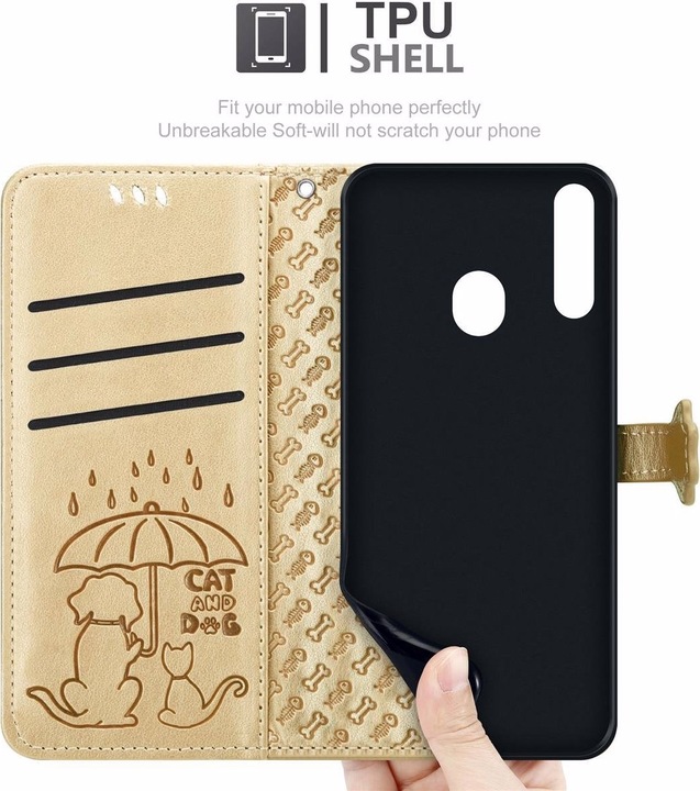 Actual product image Cadorabo Book Dogs & Cats Cover (Samsung Galaxy A20s)