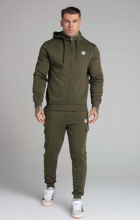 Immagine prodotto Siksilk Felpa con cappuccio Khaki Essential Zip Through Funnel Hoodie (M)