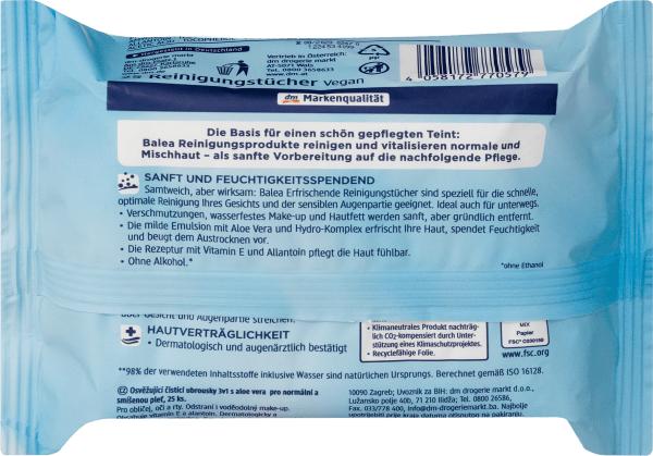 Actual product image dm Balea Refreshing 3in1 (Facial cleansing wipes)