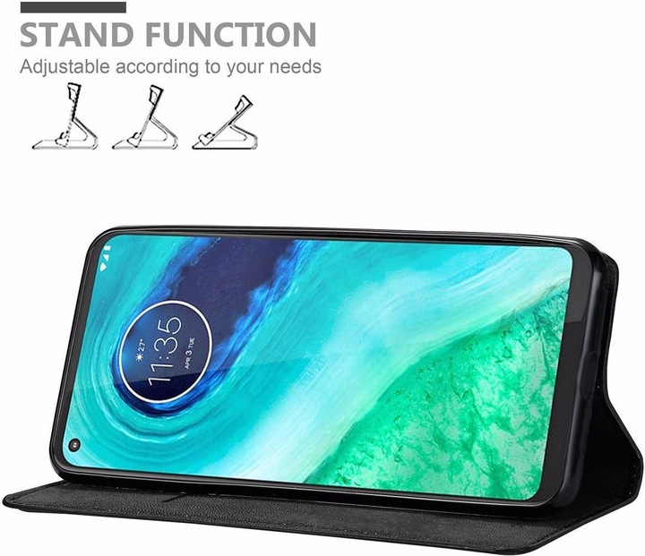 Actual product image Cadorabo Book Invisible Magnet Cover (Motorola Moto G8)