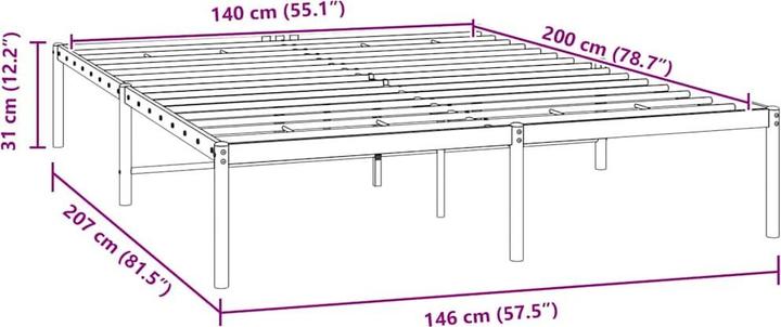 Image du produit vidaXL Bettgestell (140 x 200 cm)