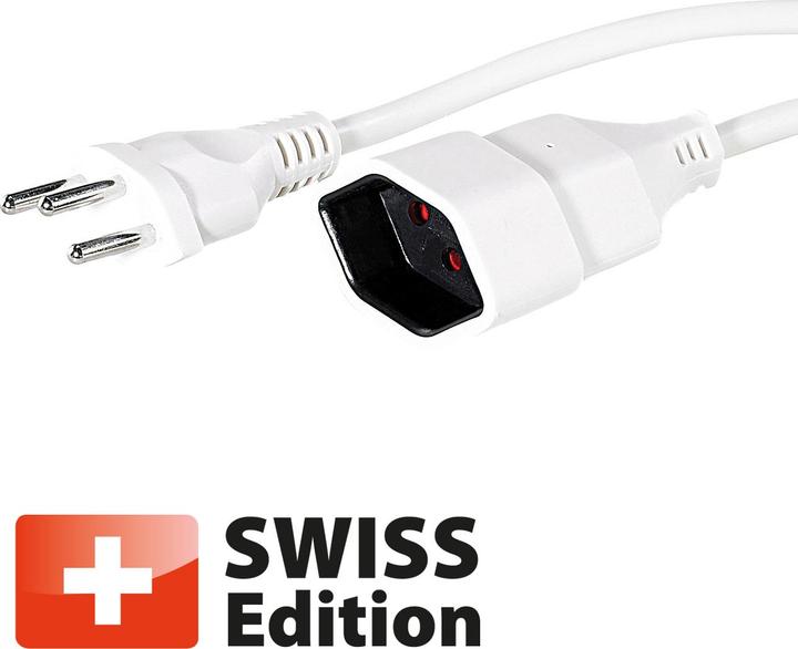 Produktbild Max Hauri Strom-Verlängerungskabel, 3-polig auf Kupplung, 3 Meter, weiss (3 m)