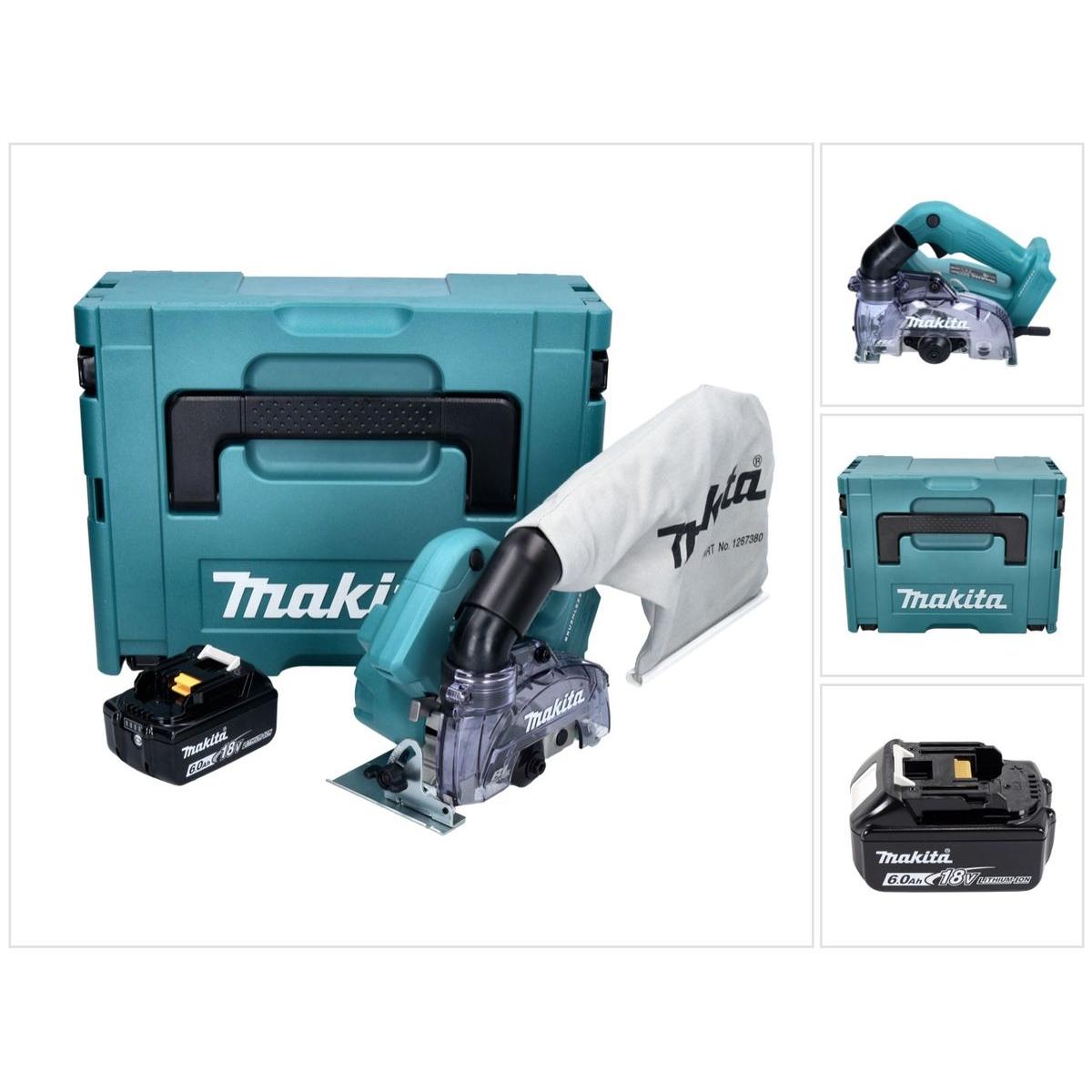 Makita, Schleifmaschine + Poliermaschine, DCC 500 G1J Akku Diamantschneider 18 V 125 mm Brushless + 1x Akku 6,0 Ah + Mak...