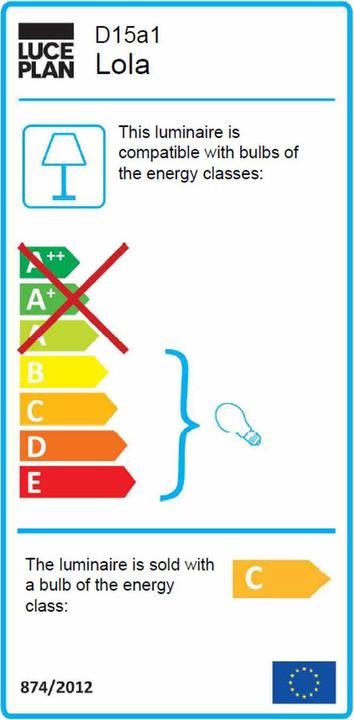 Energy Label Luceplan Lola wall lamp (R7s)