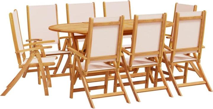 vidaXL Garden furniture dining set garden set 9-piece solid wood acacia textilene (160 cm)