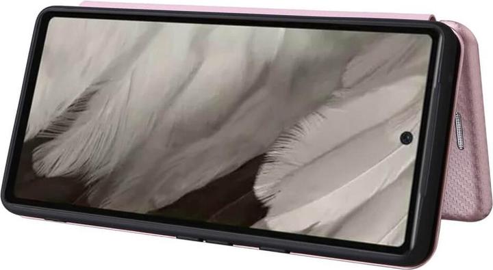 Produktbild Cover-Discount Google Pixel 7a - Carbon Look Flip Case rosa (Google Pixel 7a)