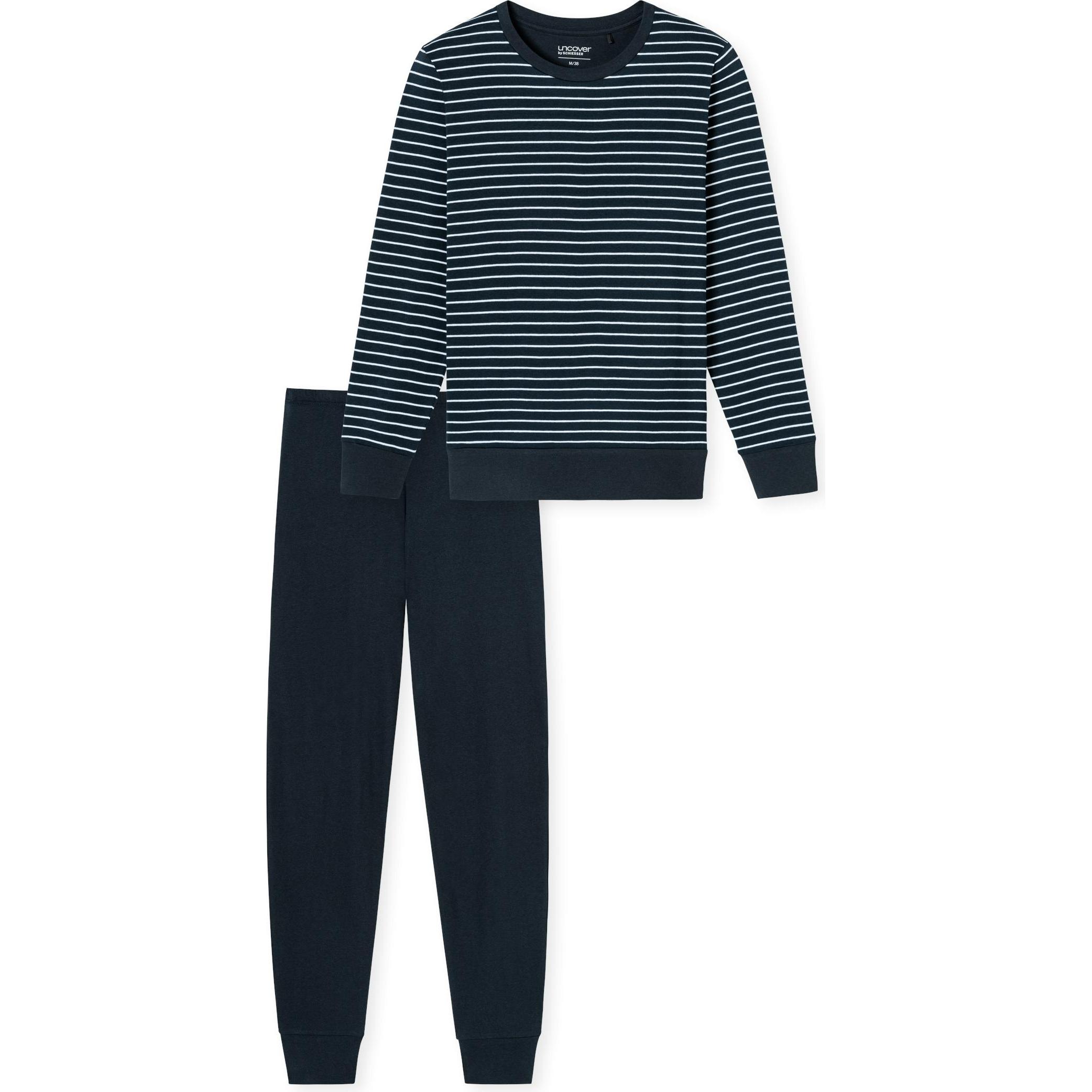 Uncover by Schiesser, Damen, Pyjama, Schlafanzug, Blau, (46)