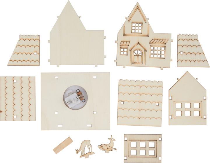 Actual product image VBS Wooden construction kit "House with deer" incl. LED