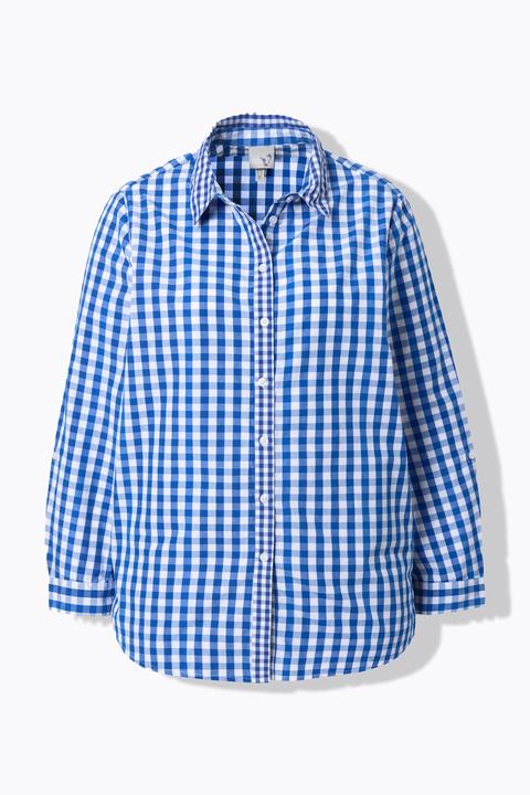 Actual product image Ulla Popken Checkered Long Sleeve Button-Down Shirt (46, 48)