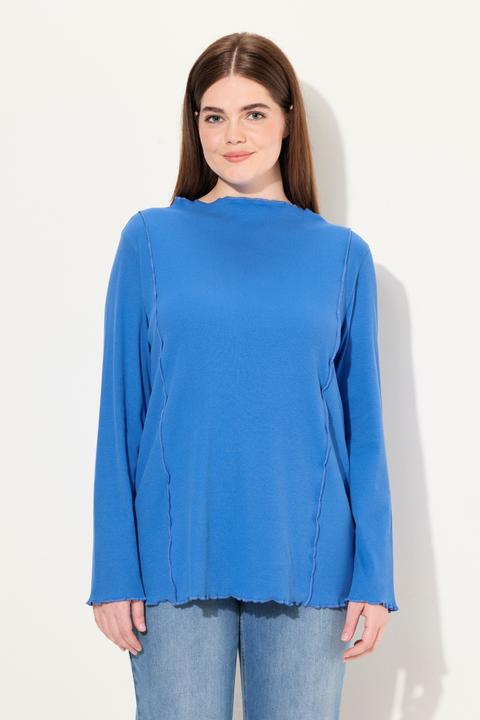 Produktbild Ulla Popken T-Shirt, Rippjersey, Stehkragen, Langarm (56)