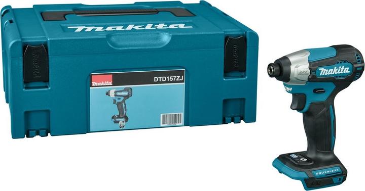 Produktbild Makita DTD 157 ZJ Akku Schlagschrauber 18 V 140 Nm 1/4" Brushless + Makpac - ohne Akku, ohne (Akkubetrieb)