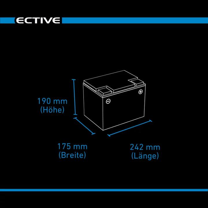 Immagine prodotto Ective DC 70 AGM Deep Cycle 70Ah Versorgungsbatterie (12 V, 70 Ah)