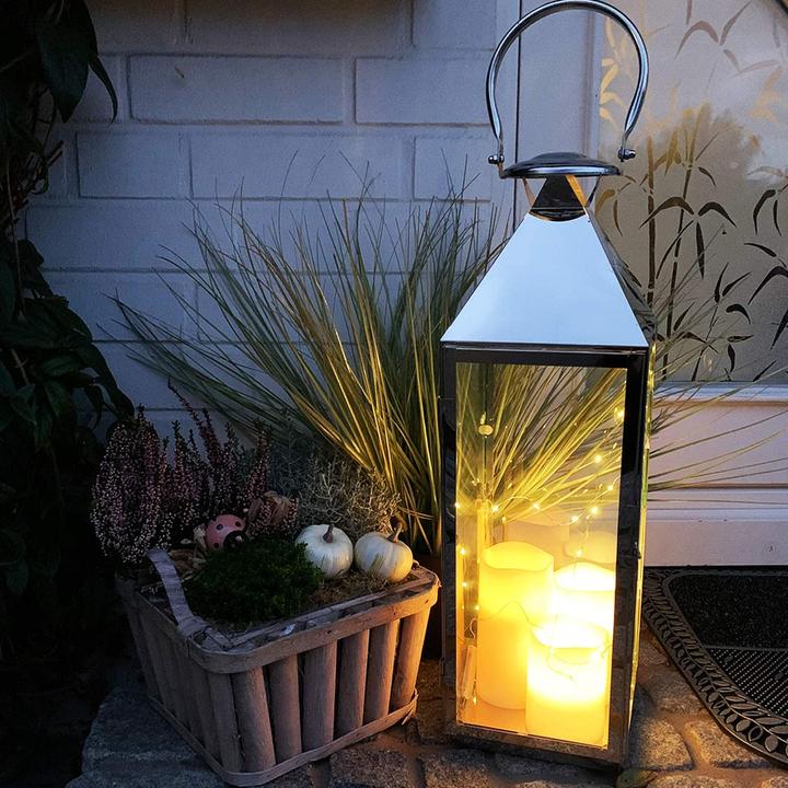 Produktbild Mojawo XXL Windlicht Edelstahl Gartenlaterne 54cm