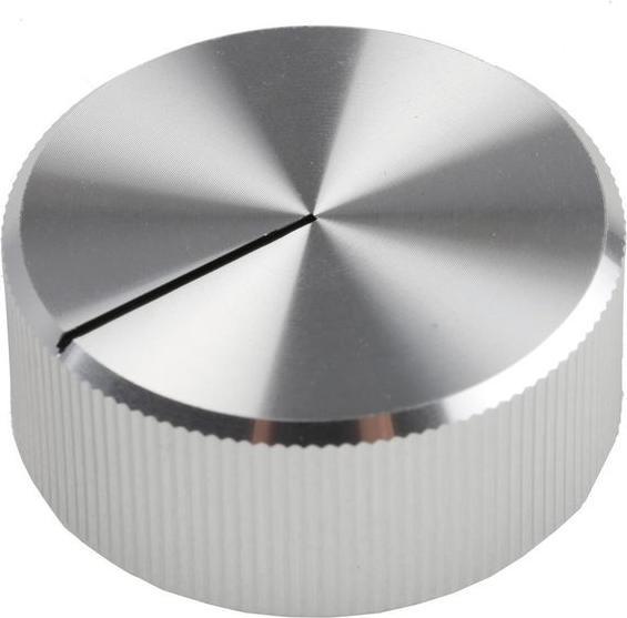 Actual product image RS PRO Silver polished finish Al knob,30mm dia