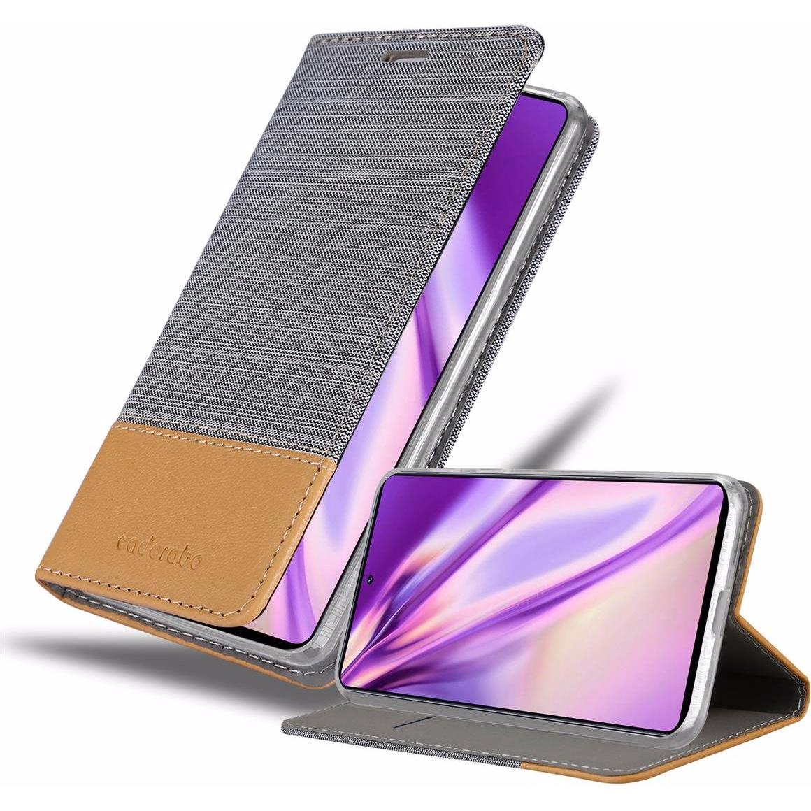 Cadorabo Jeans Optik (Samsung Galaxy M31s), Smartphone Hülle, Grau, Braun