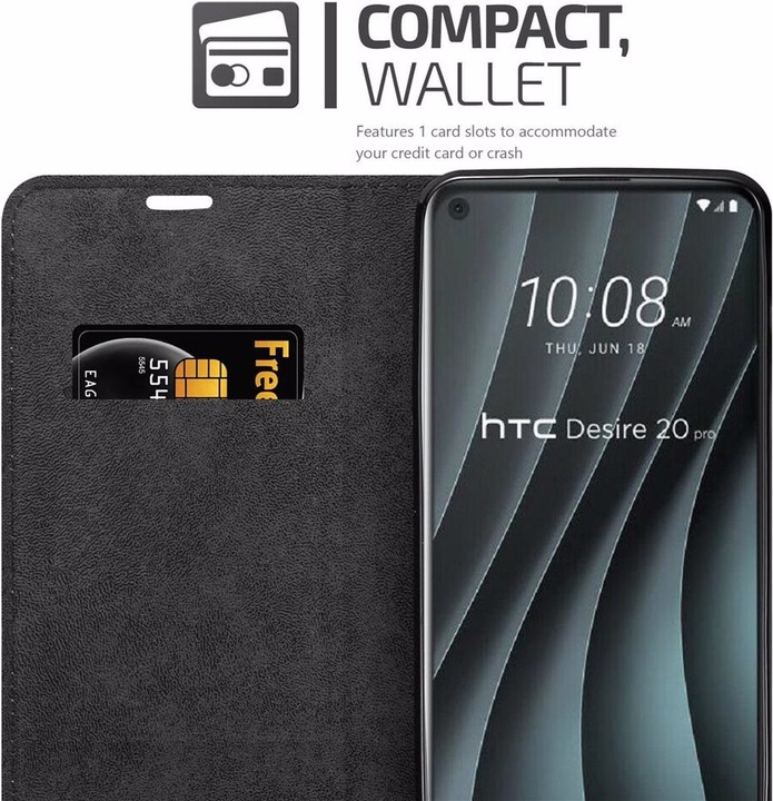 Actual product image Cadorabo Book Invisible Magnet Cover (HTC Desire 20 Pro)