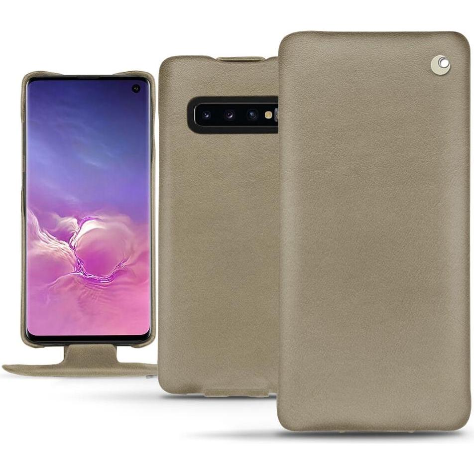 Thumbnail - Noreve Lederschutzhülle vertikal (Samsung Galaxy S10), Smartphone Hülle, Beige