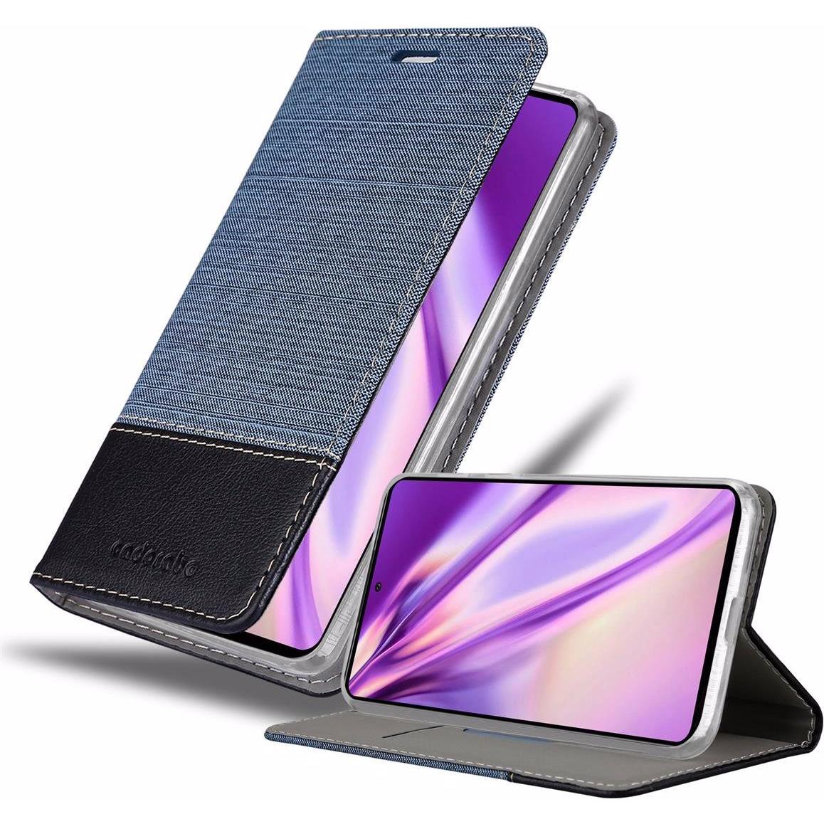 Cadorabo Book Jeans Optik Cover (Samsung Galaxy A72 5G), Smartphone Hülle, Blau