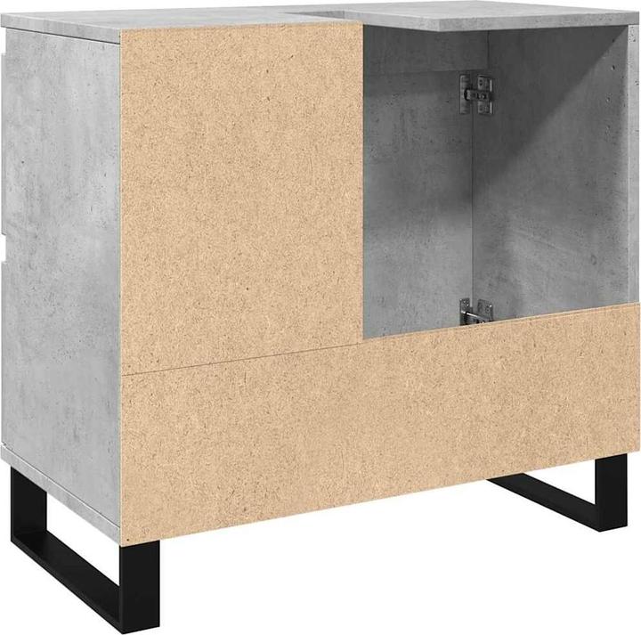 Produktbild VidaXL Waschbeckenunterschrank Unterschrank Badschrank Betongrau Holzwerkstoff (65 x 33 x 60 cm)