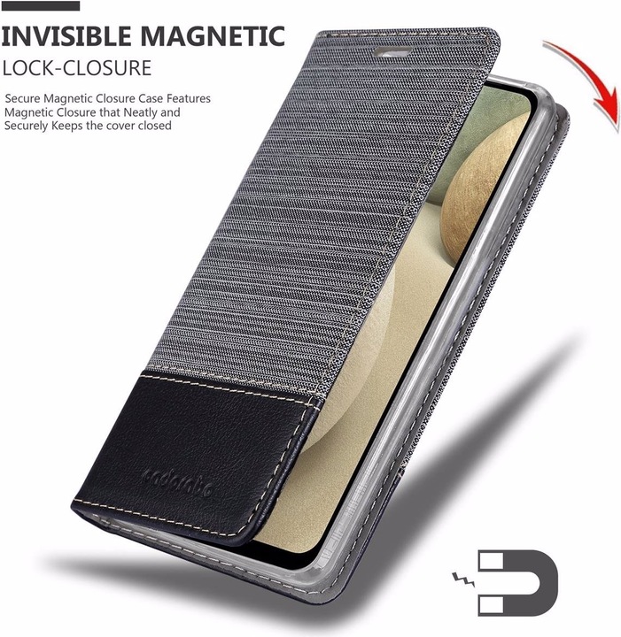 Produktbild Cadorabo Book Jeans Optik Cover (Samsung Galaxy A12, Samsung Galaxy M12)