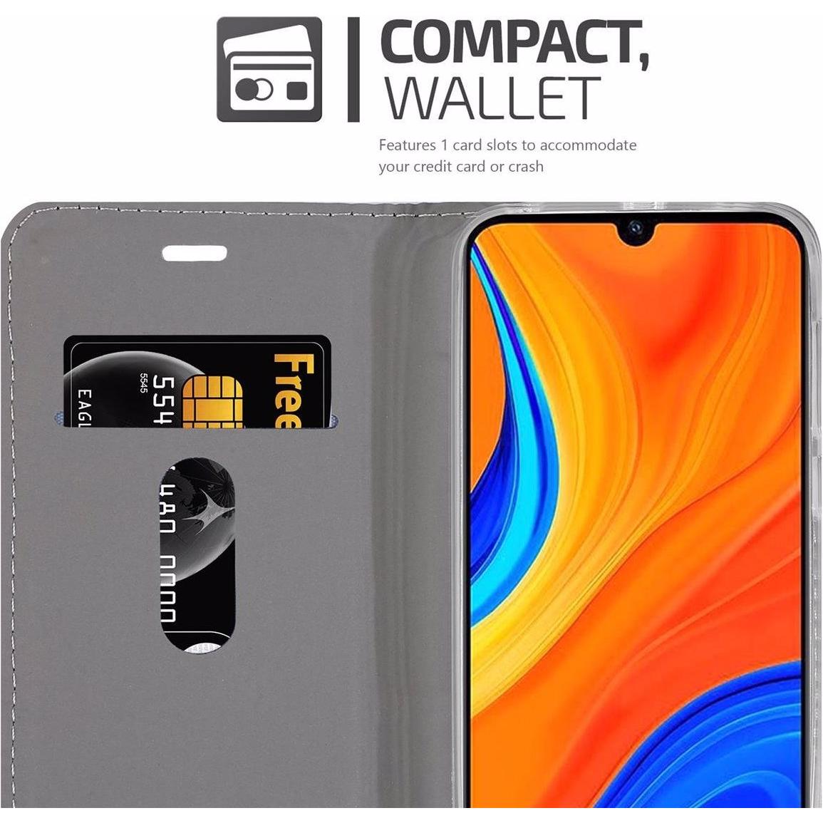 Thumbnail - Cadorabo Book Jeans Optik Cover (Huawei Y6s), Smartphone Hülle, Grau