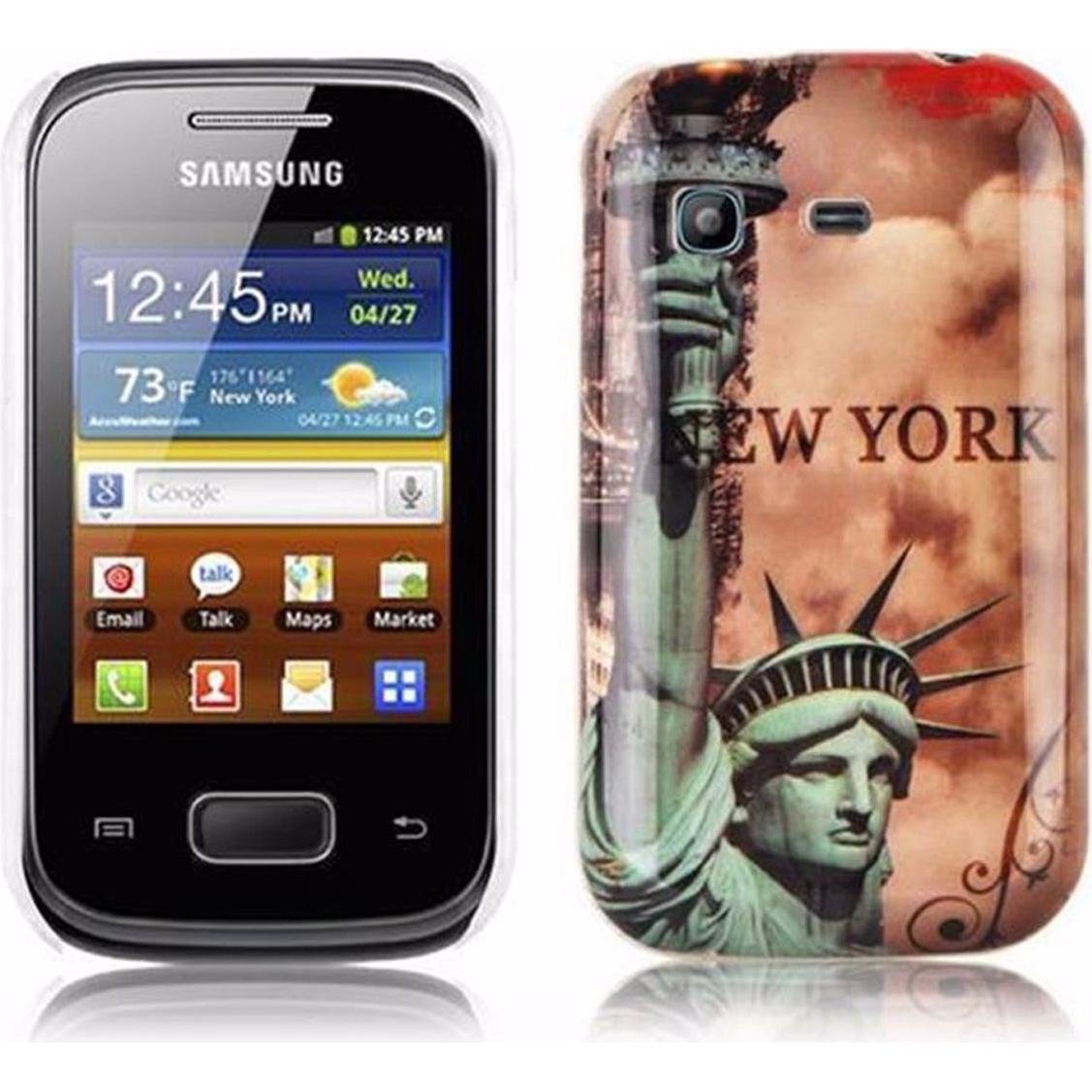 Cadorabo Hard Cover mit Aufdruck Cover (Samsung Galaxy Pocket), Smartphone Hülle, Braun