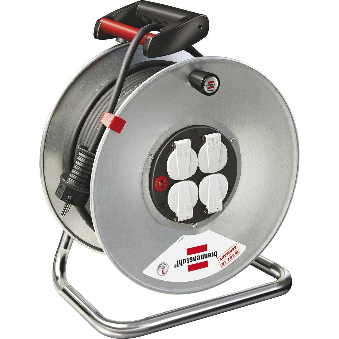 Brennenstuhl, Kabelrolle, Garant SK H05 Kabeltrommel ø 290 mm mit 4 Steckdosen, Länge 50m (50 m, 1.50 mm²)