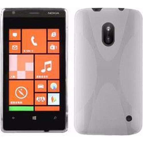 Cadorabo TPU X-Line Cover (Nokia Lumia 620), Smartphone Hülle, Weiss