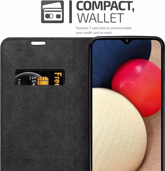 Actual product image Cadorabo Book Invisible Magnet Cover (Samsung Galaxy A02s)