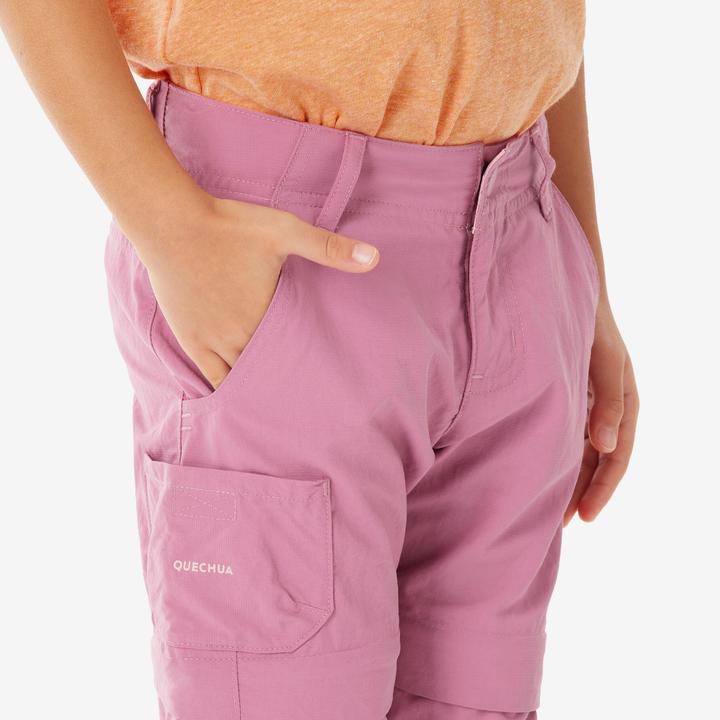 Immagine prodotto Quechua Zip-Off-Hose MH500 Kinder Gr. 92–116 Bergwandern rosa (98)