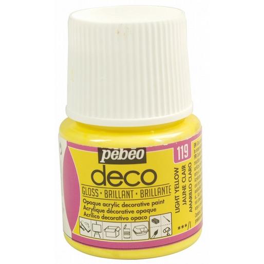Pebeo, Künstlerfarbe + Bastelfarbe, Deco Glänzende Acrylfarben (Hellgelb, 45 ml)