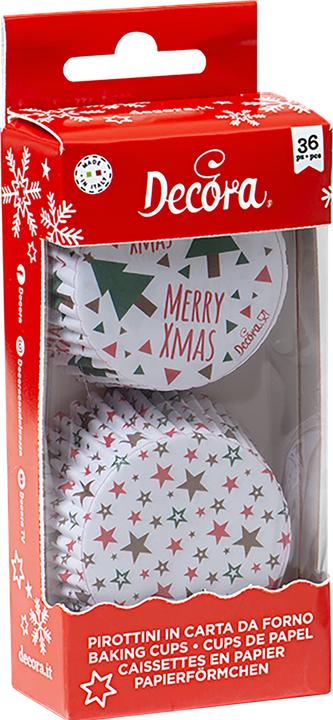 Produktbild Decora Mini Muffin-Backform Weihnachtsbaum ø 5 cm, Weiss, 36 Stück (5 cm)