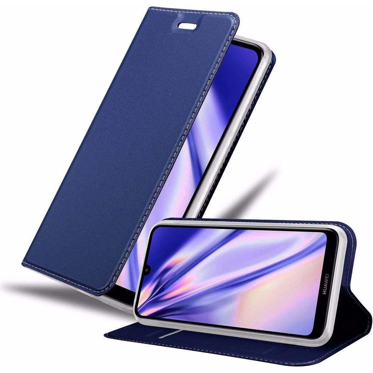 Cadorabo Book Classy Style Cover (Huawei Y7 (2019), Huawei Y7 Prime (2019)), Smartphone Hülle, Blau