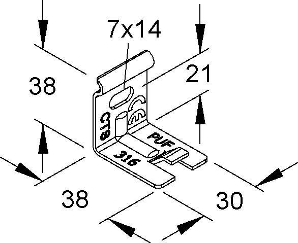 Actual product image Niedax Cantilever mounting strip galvanised GTWAB 50 S