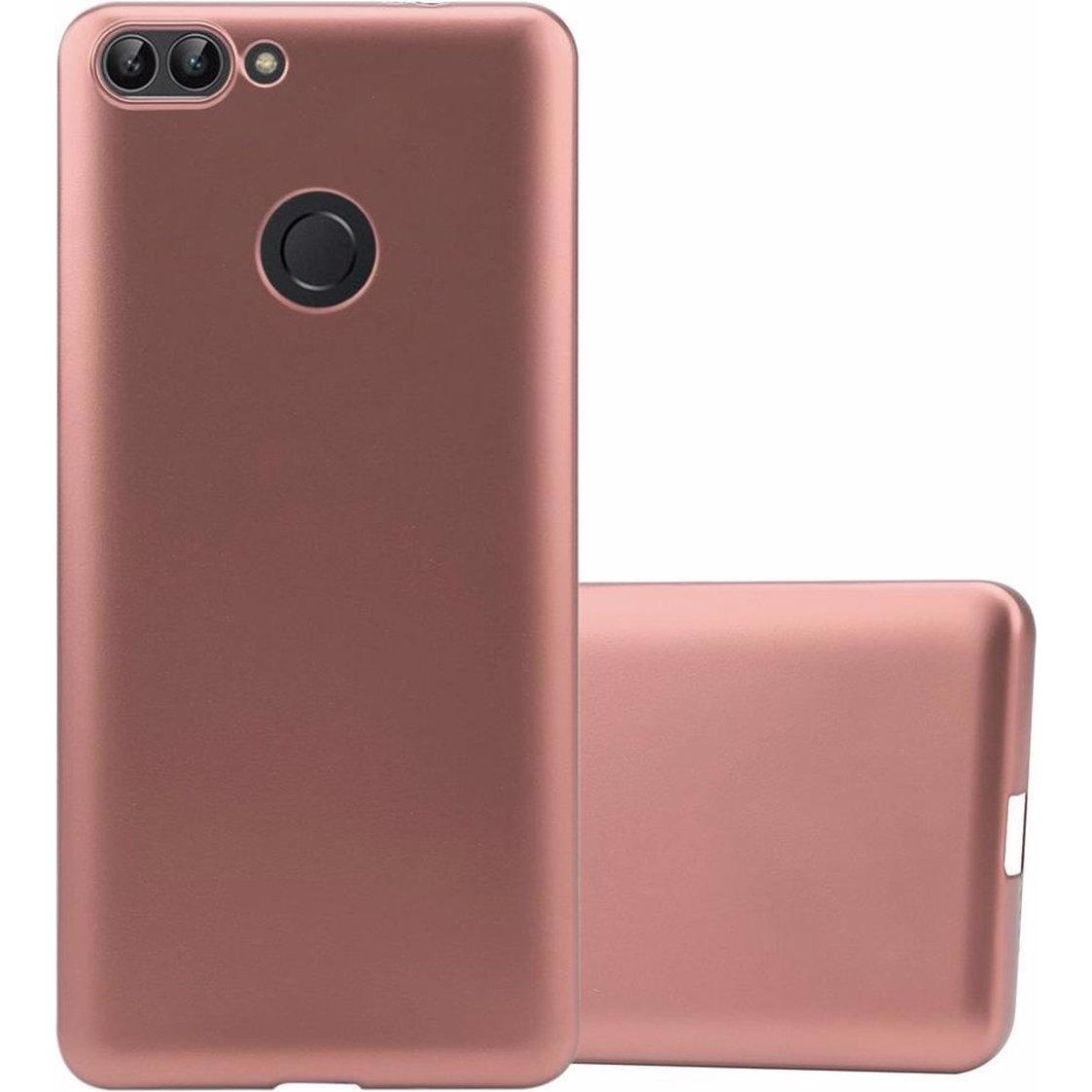 Cadorabo TPU Matt Metallic Cover (Huawei P Smart (2018), Huawei Enjoy 7S), Smartphone Hülle, Rosa