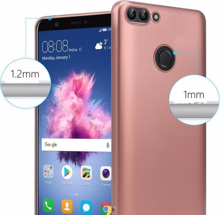 Produktbild Cadorabo TPU Matt Metallic Cover (Huawei P Smart (2018), Huawei Enjoy 7S)