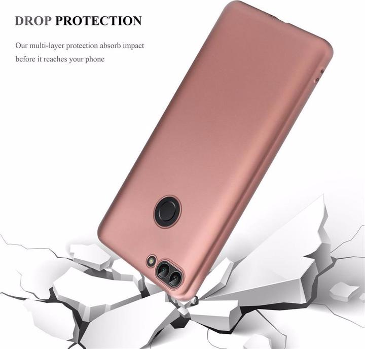 Actual product image Cadorabo TPU Matt Metallic Cover (Huawei P Smart (2018), Huawei Enjoy 7S)