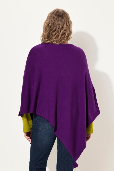 Actual product image Ulla Popken Knit Pointed Hem Poncho (58, 60, 62)