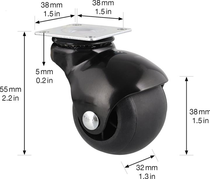 Produktbild Wagner System Kugel-Lenkrolle ø 48 mm mit Anschraubplatte soft