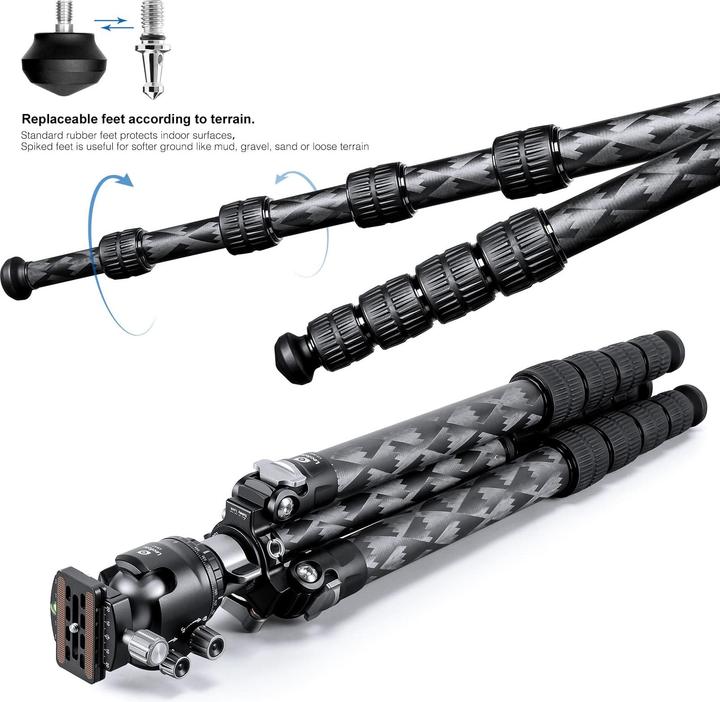 Produktbild Leofoto Carbon Stativ LQ-365C mit Kugelkopf 47mm (Set) (Carbon, Metall)