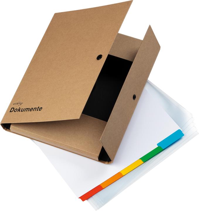 Actual product image Pagna Document folder 2-ring mechanism kraft paper nature (A4, 1x)