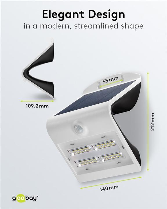 Produktbild Goobay LED Solar-Wandleuchte (400 lm, IP65)