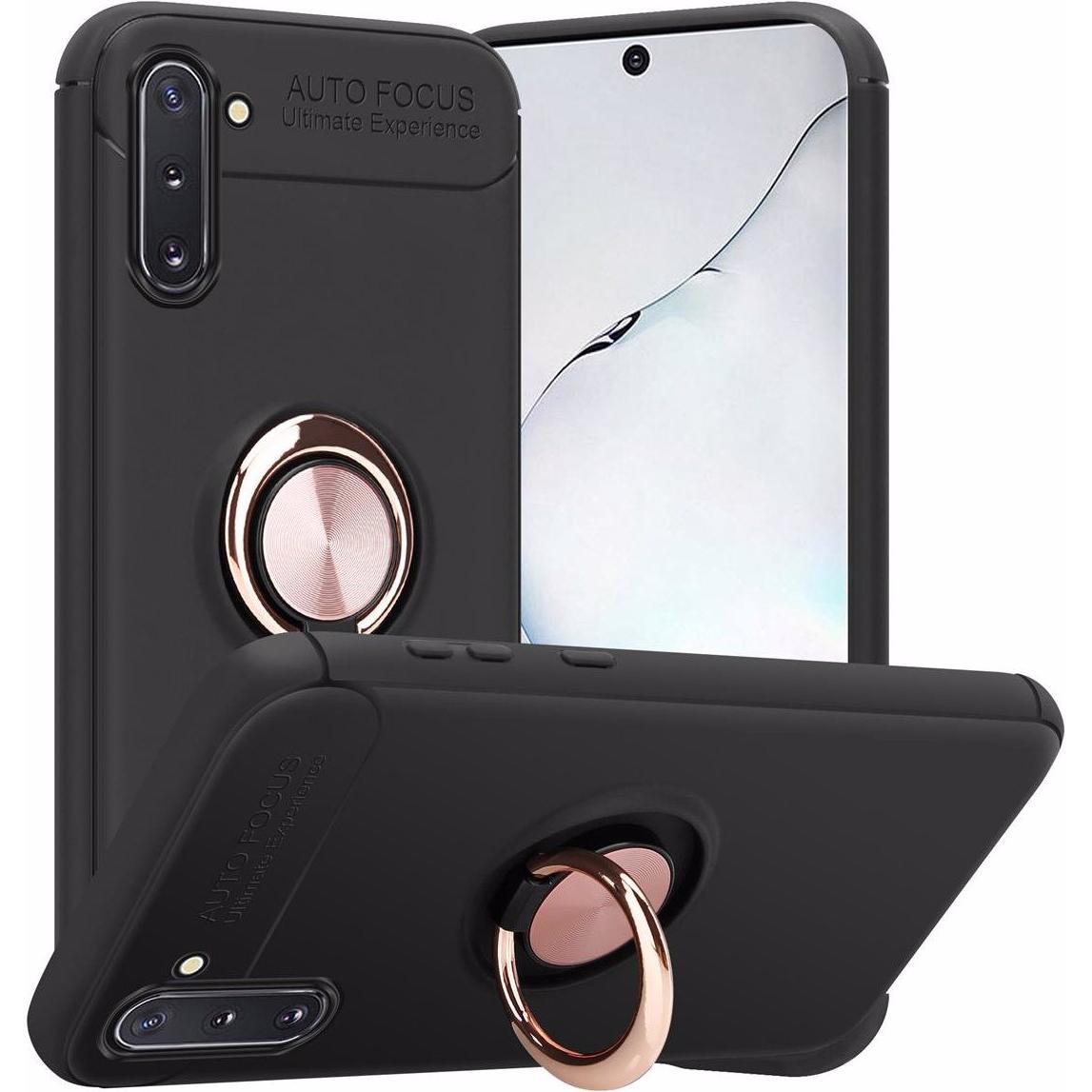 Cadorabo TPU Auto Fokus Cover (Samsung Galaxy Note 10), Smartphone Hülle, Schwarz