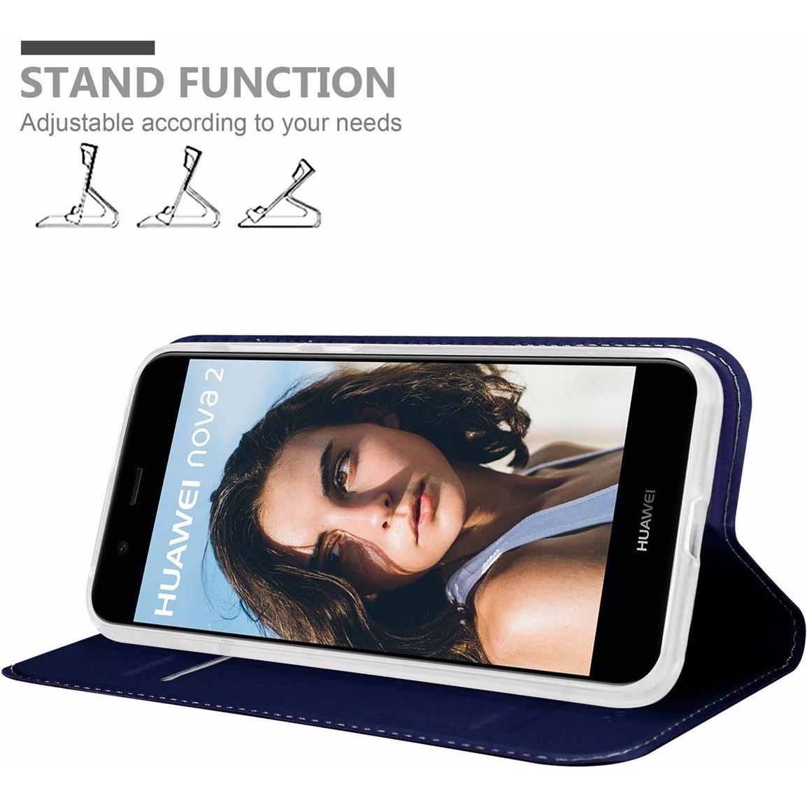 Thumbnail - Cadorabo Book Classy Style Cover (Huawei Nova 2), Smartphone Hülle, Blau