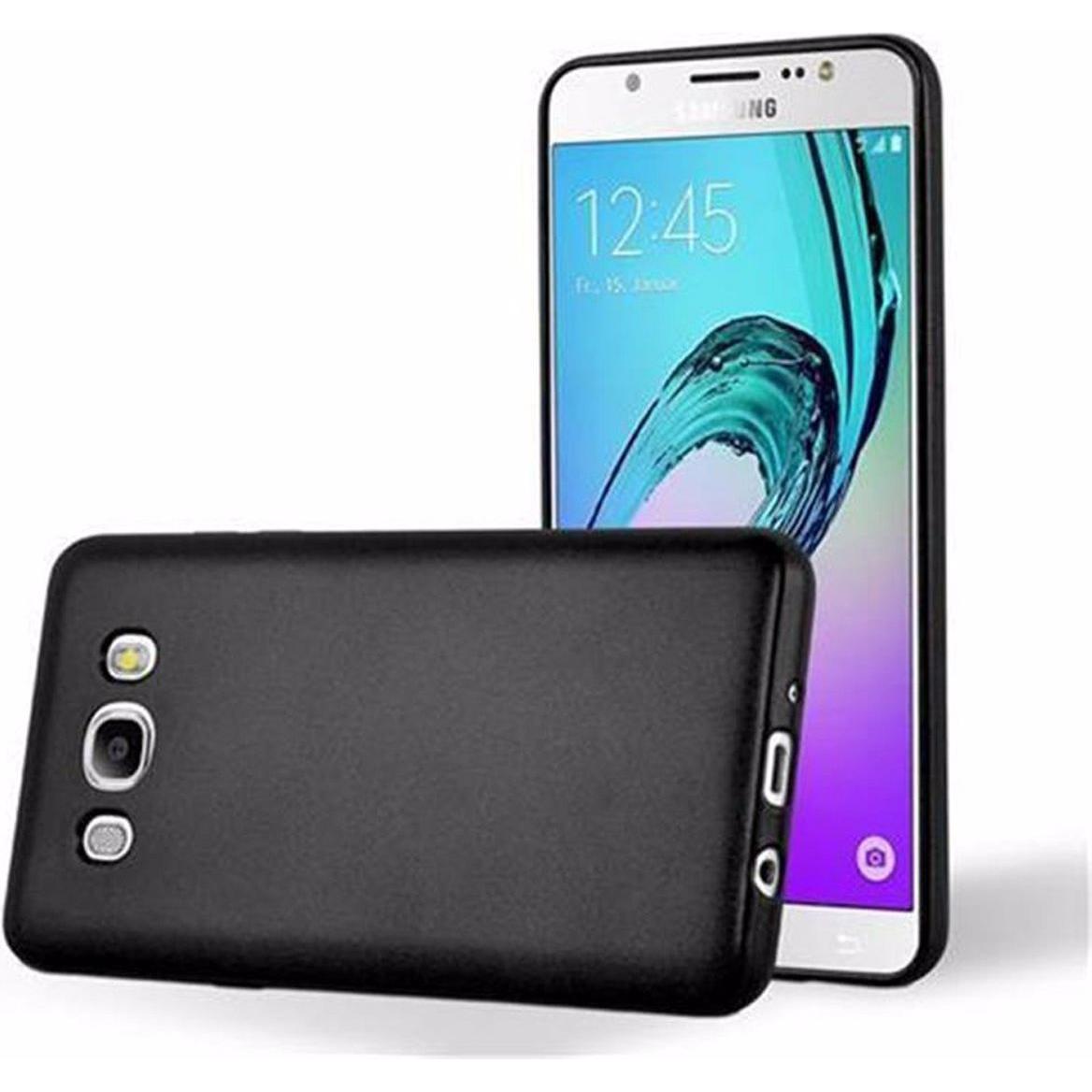 Cadorabo TPU Matt Metallic Cover (Samsung Galaxy J5 (2016)), Smartphone Hülle, Schwarz