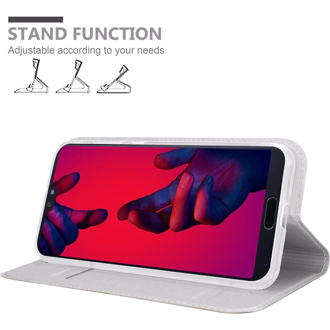 Thumbnail - Cadorabo Book Classy Style Cover (Huawei P20 Pro), Smartphone Hülle, Silber