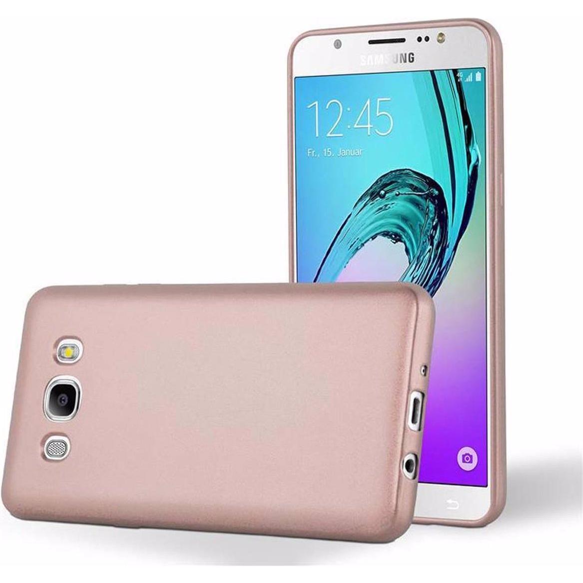 Cadorabo TPU Matt Metallic Cover (Samsung Galaxy J7 2016), Smartphone Hülle, Rosa